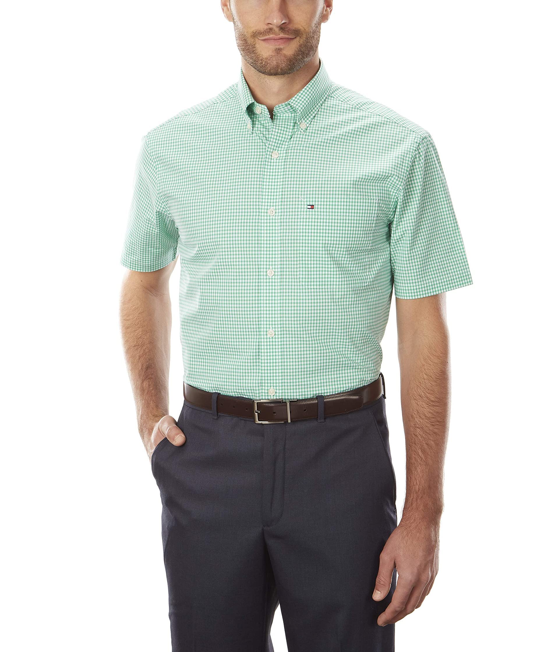 Tommy Hilfiger Men's Short Sleeve Button-Down Shirt - Amazon Exclusive